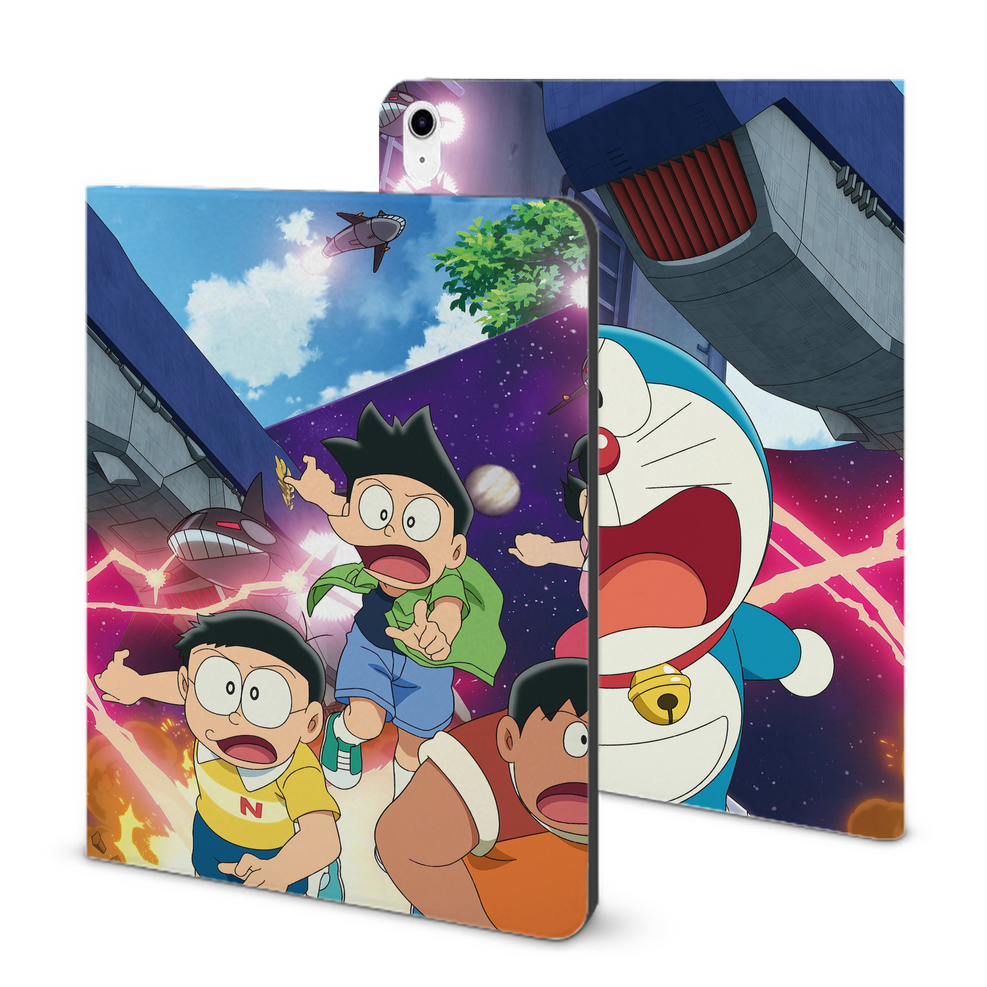 （画像用） ドラえもん Doraemon IPad ケース ブック型 PUレザー TPU 耐衝撃 軽量 薄型 ペン収納なし 全面保護 IPad 各モデル対応
